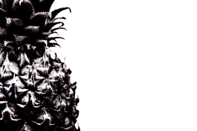 Close-up of half a pineapple. Black and white - slon.pics - free stock photos and illustrations