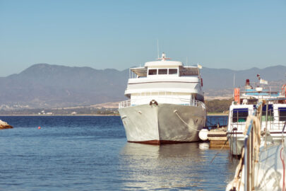 Passenger cruise ship anchored in port. Somewhere in Cyprus - slon.pics - free stock photos and illustrations