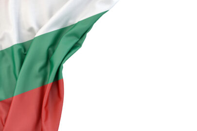 Flag of Bulgaria in the corner on white background. Isolated, contains clipping path - slon.pics - free stock photos and illustrations
