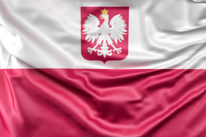 Flag of Poland with coat of arms - slon.pics - free stock photos and illustrations