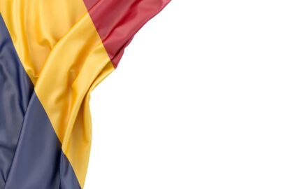 Flag of Chad in the corner on white background. Isolated, contains clipping path - slon.pics - free stock photos and illustrations