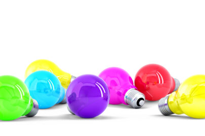 Colorful Light bulbs. Isolated. Contains clipping path - slon.pics - free stock photos and illustrations