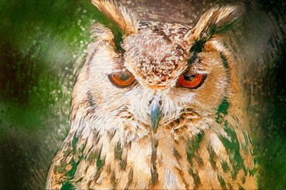 Drawn Owl Portrait. Digital Illustration - slon.pics - free stock photos and illustrations
