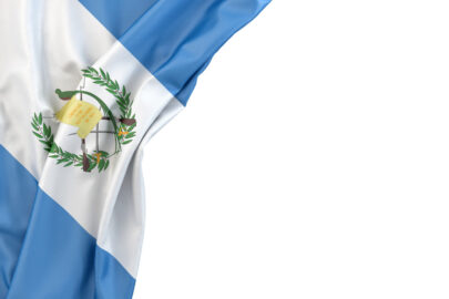 Flag of Guatemala in the corner on white background. Isolated, contains clipping path - slon.pics - free stock photos and illustrations