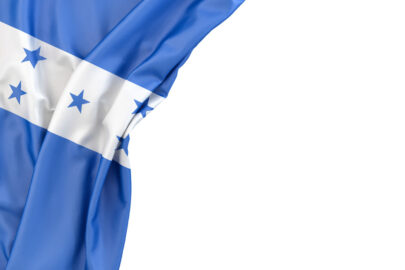 Flag of Honduras the corner on white background. Isolated, contains clipping path - slon.pics - free stock photos and illustrations