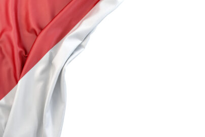 Flag of Indonesia the corner on white background. Isolated, contains clipping path - slon.pics - free stock photos and illustrations