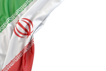 Flag of Iran the corner on white background. Isolated, contains clipping path - slon.pics - free stock photos and illustrations