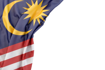 Flag of Malaysia in the corner on white background. Isolated, contains clipping path - slon.pics - free stock photos and illustrations