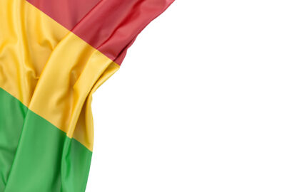 Flag of Mali in the corner on white background. Isolated, contains clipping path - slon.pics - free stock photos and illustrations
