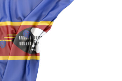 Flag of Swaziland in the corner on white background. Isolated, contains clipping path - slon.pics - free stock photos and illustrations