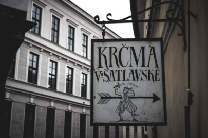 Inn sign. Cesky Krumlov, Czech Republic - slon.pics - free stock photos and illustrations