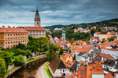 Overlooking the historic town centre of Cesky Krumlov. Czech Republic - slon.pics - free stock photos and illustrations