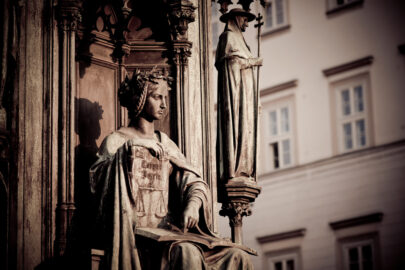 Personification of the Faculty of Law, decoration of the statue of Charles IV. Prague, Czech Republic - slon.pics - free stock photos and illustrations