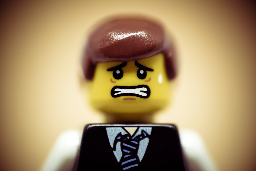 Portrait of a scared businessman