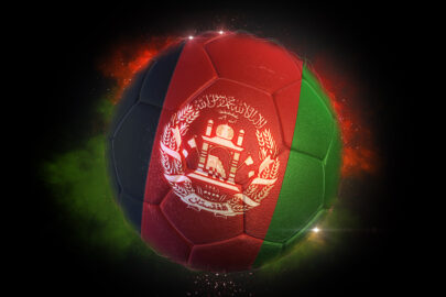 Soccer ball textured with flag of Afghanistan - slon.pics - free stock photos and illustrations