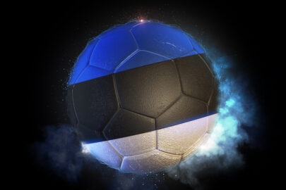 Soccer ball textured with flag of Estonia - slon.pics - free stock photos and illustrations