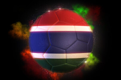 Soccer ball textured with flag of Gambia - slon.pics - free stock photos and illustrations