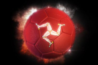 Soccer ball textured with flag of Isle of Man - slon.pics - free stock photos and illustrations