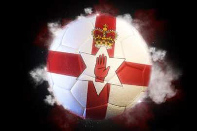 Soccer ball textured with flag of Northern Ireland - slon.pics - free stock photos and illustrations