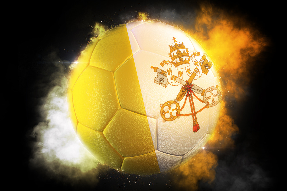 Soccer ball textured with flag of Vatican