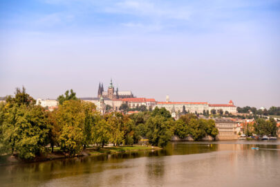 View of Prague Castle, St. Vitus Cathedral and Vltava river. Czech Republic - slon.pics - free stock photos and illustrations