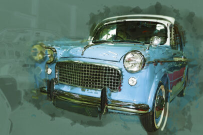Vintage car drawn illustration. Digital Illustration - slon.pics - free stock photos and illustrations