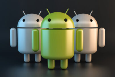 Group of Android robots. 3D illustration. Contains clipping path - slon.pics - free stock photos and illustrations