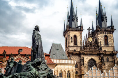 Jan Hus monument in front of St Mary Church. Prague, Czech Republic - slon.pics - free stock photos and illustrations