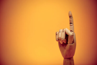 Wooden finger pointing upwards - slon.pics - free stock photos and illustrations