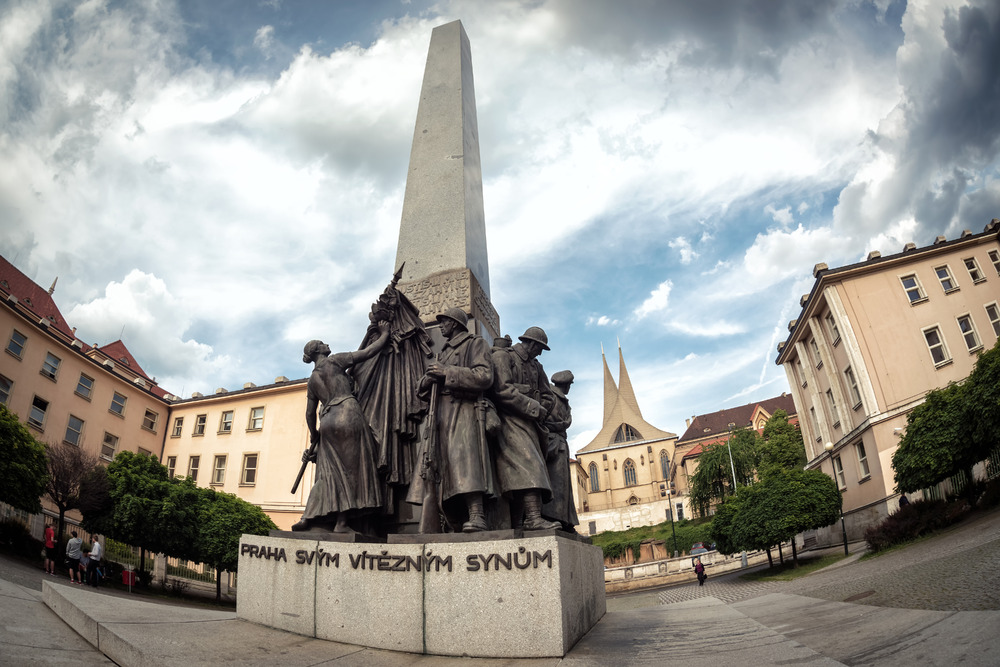 Prague to Its Victorious Sons. Memorial at Palacky Square. Prague, Czech Republic