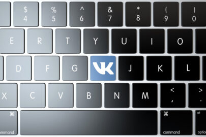 Vkontakte icon on laptop keyboard. Technology concept - slon.pics - free stock photos and illustrations