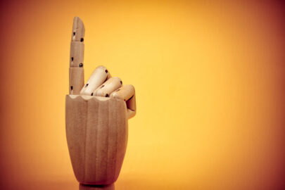 Wooden hand pointing up - slon.pics - free stock photos and illustrations