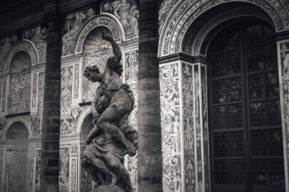 Alegory of night – baroque sculpture at in front of Real tennis room. Royal Garden of Prague Castle, Czech Republic - slon.pics - free stock photos and illustrations
