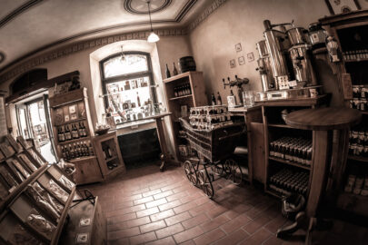 Interior of a traditional souvenir shop at Cesky Krumlov. Czech Republic - slon.pics - free stock photos and illustrations