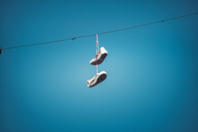 Shoes hanging on the power line - slon.pics - free stock photos and illustrations
