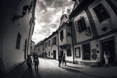 Masna street, historic old town of Cesky Krumlov. Czech Republic - slon.pics - free stock photos and illustrations