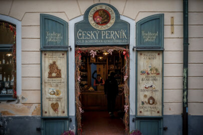 Souvenir shop of bohemian goods. Vintage handicraft shop in Old Town of Cesky Krumlov. Czech Republic - slon.pics - free stock photos and illustrations