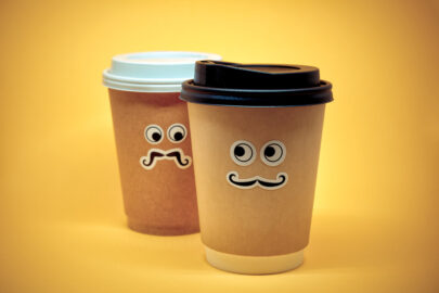 Coffee cup looking suspiciously - slon.pics - free stock photos and illustrations