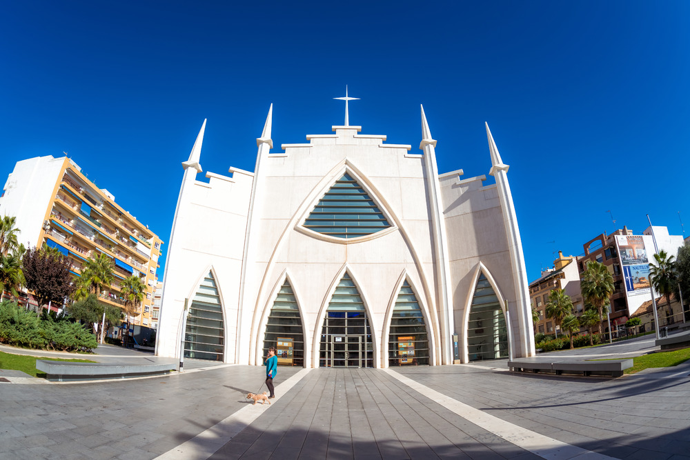 Iglesia del Sagrado Corazon de Jesus, Plaza de Oriente. Torrevieja, Spain. November 13, 2017