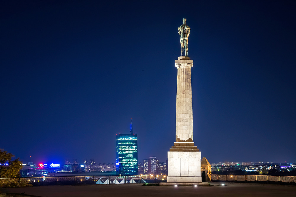 The Victor Monument and Belgrade cityscape. Serbia. September 23, 2015