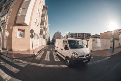 Van driving on a sunny day. Torrevieja, Spain. November 13, 2017 - slon.pics - free stock photos and illustrations