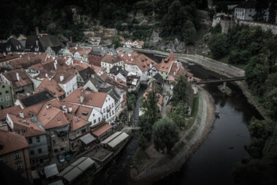 View of Cesky Krumlov town and Vltava river. Czech Republic - slon.pics - free stock photos and illustrations