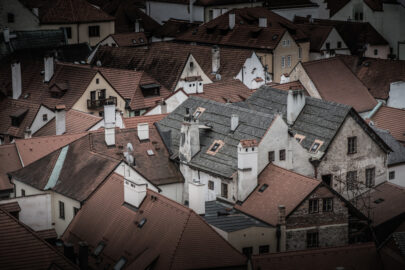 Rooftops of houses in the old town of Cesky Krumlov. Czech Republic - slon.pics - free stock photos and illustrations