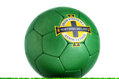 Soccer ball with Northern Ireland National Football Association logo - slon.pics - free stock photos and illustrations