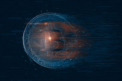 Digital Bitcoin coin. Cryptocurrency concept - slon.pics - free stock photos and illustrations