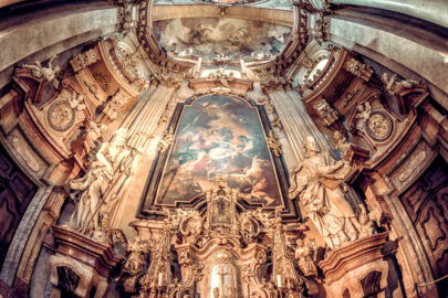 Baroque interior of St Nicholas church. Prague - slon.pics - free stock photos and illustrations