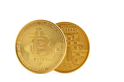 Golden Bitcoin coins - slon.pics - free stock photos and illustrations
