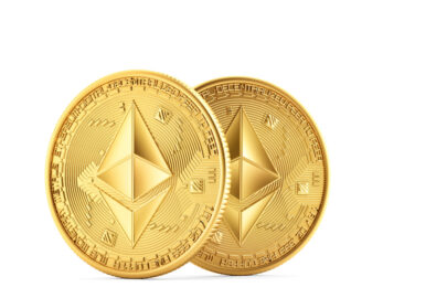 Golden Ethereum coins - slon.pics - free stock photos and illustrations