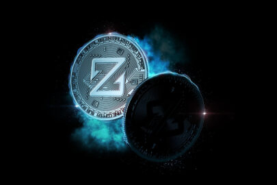 ZCoin coins glowing in the dark - slon.pics - free stock photos and illustrations