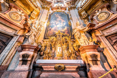 Baroque interior of St Nicholas church. Lesser town, Prague, Czech Republic - slon.pics - free stock photos and illustrations